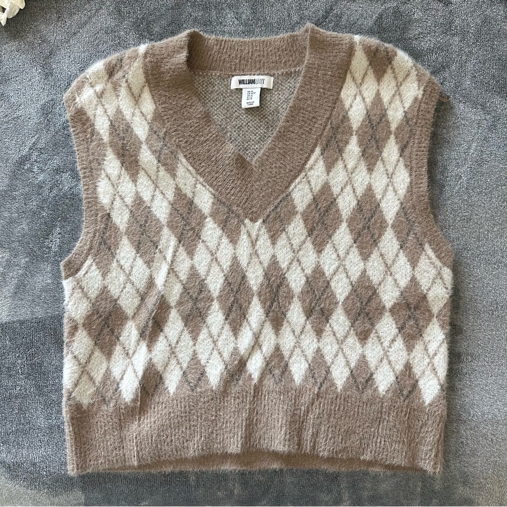 William Rast Tan and Gray Knit Sweater